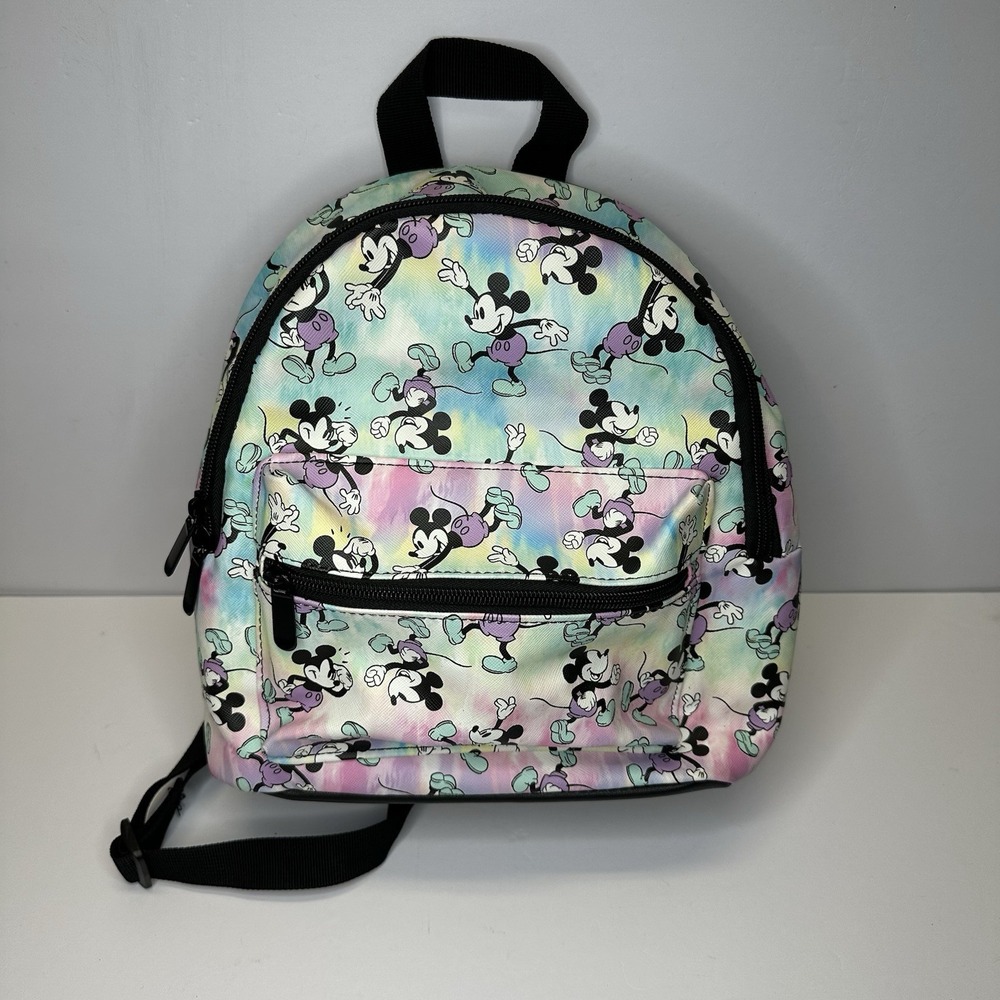 Disney Bioworld Mickey Mouse‎ Pastel Tie Dye Small Backpack 11 x 10